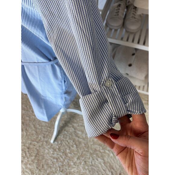 Magellan Women's Size M Fishing, Outdoors Blue & White Seersucker Dress #0084 - Picture 7 of 11